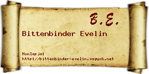 Bittenbinder Evelin névjegykártya